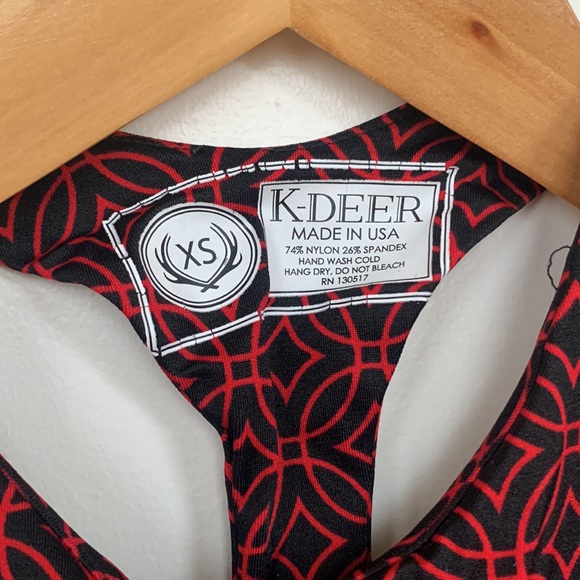 K-Deer XS racerback top | Black & Red - Picture 2 of 3